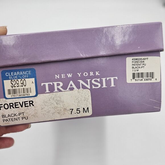 New York Transit Forever Black Strappy Patent Leather 3" Heels Size 7.5M Wedding - Picture 6 of 10